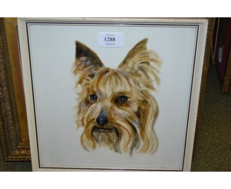 David Gee, signed watercolour, portrait of a dog, together with a drawing, portrait of two dogs, signed Leigh-Hunt