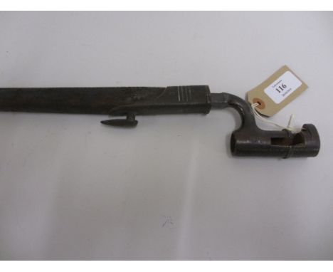 Early 19th Century steel socket bayonet in scabbard