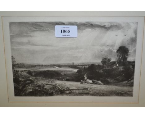 David Lucas, after John Constable, pair of engravers finished proof mezzotints, ' Summer Morning ' and ' Stoke by Nayland ', 