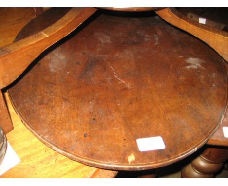 Early 19th Century oval mahogany pedestal table on a slender turned column and tripod support (a/f)