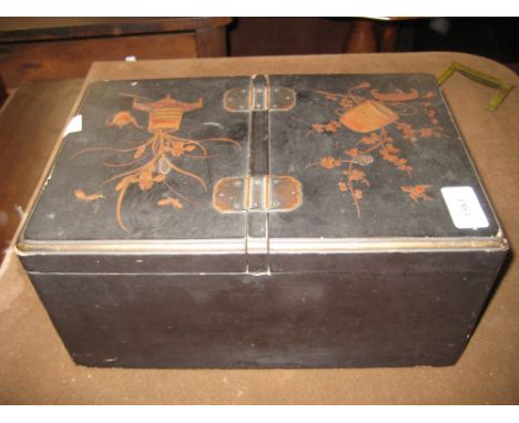 Late 19th Century Japanese lacquer tea caddy and a similar glove box