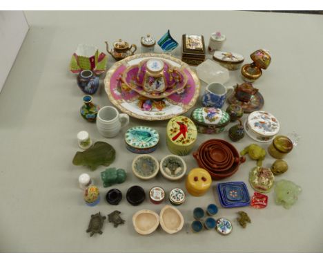 TRINKET BOXES, MINIATURE CHINA WARES ETC.  