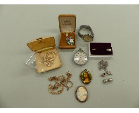 A QUANTITY OF 9CT GOLD, GROSS WEIGHT 13.1grms, A SIRO SENIOR POCKET WATCH, A VINTAGE ROTARY GENTS WATCH, TWO GOLD RINGS, ATWO
