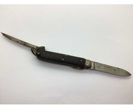WWI and Interwar British Army Jack Knife, with marlin spike and tin opener, manufacturer Christiensons (?)