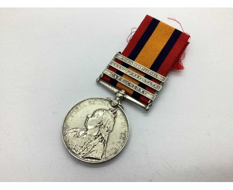 Boer War British Queens South Africa Medal Imperial Yeomanry, with three clasps Cape Colony, Orange Free State and Transvaal 