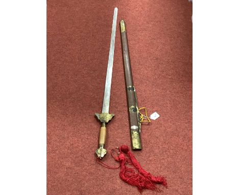 Long Sword with Scabbard, manufactured in the Far East as an ornamental item