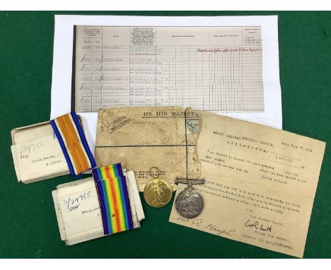 WWI British Medal Duo Royal Scots, comprising British War Medal &amp; Victory Medal, awarded to 2763 PTE R Haugh R Scots, wit