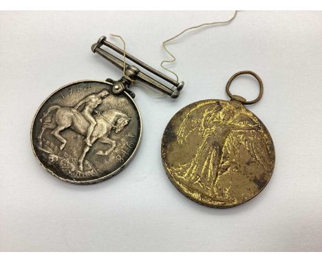WWI Casualty West Yorkshire Regiment Medal Duo, comprising British War Medal and Victory Medal awarded to 75404 PTE H Ascroft