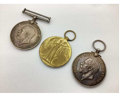 WWI British Medals, comprising British War Medal and Victory Medal awarded to J43121 W. R Warner AB RN &amp; Royal Naval Volu