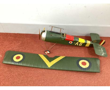A Scratch Built Balsa Wood and Aluminium Construction Radio Controlled Model Aircraft in the form of a WWI Single Seat Fighte