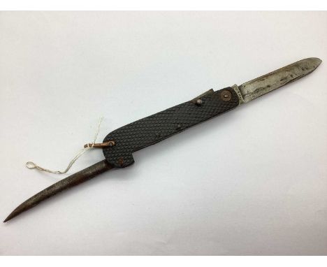 WWI and Interwar British Army Jack Knife, with marlin spike and tin opener, manufacturer James Barber(?)