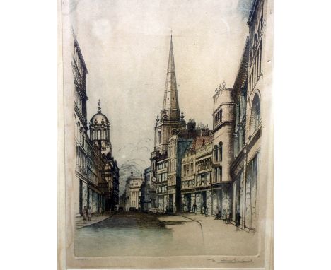 Edward W Sharland (1884-1967) 'Wine Street, Bristol'Original etching, limited to 50 artist proofsSigned in pencil lower right