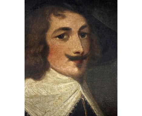English SchoolA half length portrait of a cavalier Oil on canvas39 x 28.5cm