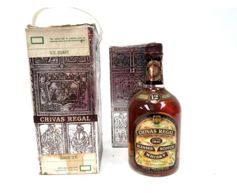 Whisky - Chivas Regal 12 Year Old Blended Scotch Whisky, duty free for exportation only, US Quart; Chivas Regal 12 Year Old B