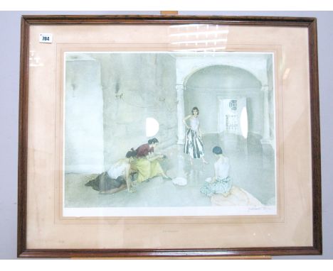 •AFTER SIR WILLIAM RUSSELL FLINT (1880-1969) (ARR) Los Cientos print, signed in pencil lower right margin, 40 x 52cm.
