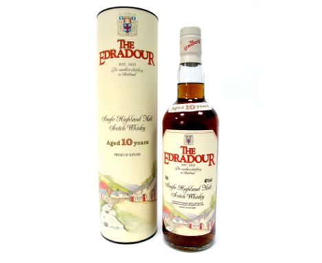 Whisky - The Edradour Single Highland Malt Scotch Whisky Aged 10 Years, 1980's bottling, 70cl, 40% Vol., boxed.