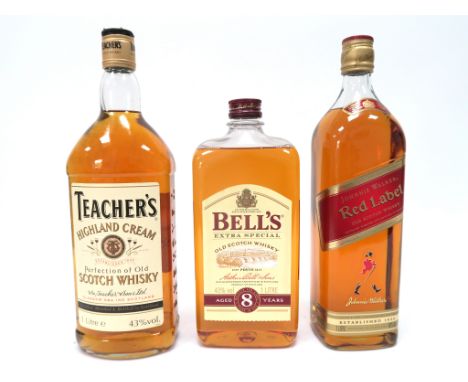 Whisky - Teacher's Highland Cream Old Scotch Whisky, 1 litre, 43% Vol; Bell's Extra Special Old Scotch Whisky Aged 8 Years, 1