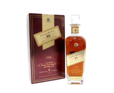 Whisky - Johnnie Walker Aged 21 Years Finest Scotch Whisky, individually numbered, bottle number A094194, 70cl, 43% Vol., box