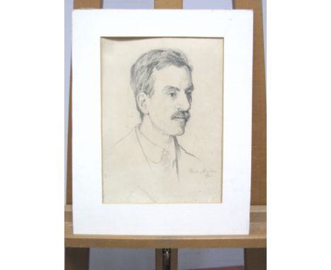 •STANLEY ROYLE (1888 -1961) (ARR) Portrait of a Gentleman, pencil drawing, signed and dated 1921 lower right, 25.5 x 18.5cm.