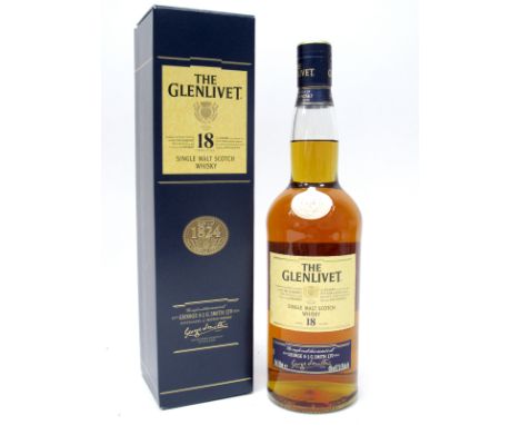 Whisky - The Glenlivet Single Malt Scotch Whisky Aged 18 Years, 70cl, 43% Vol., boxed.