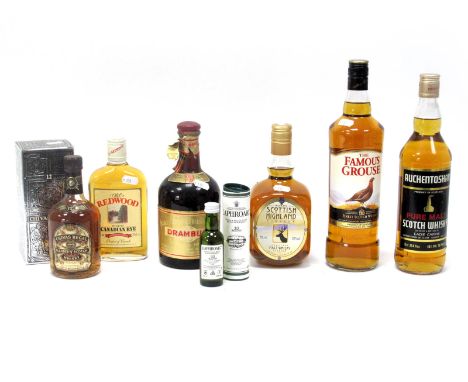 Whisky - Chivas Regal 12 Years Old, 375ml, 43% Vol. boxed; Old Redwood Finest Canadian Rye, 35cl, 30% Vol.; Drambuie; Laphroa