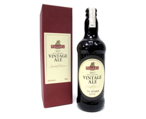 Ale - Fuller's 2012 Bottle Conditioned Vintage Ale Limited Edition, bottle number 47680, 500ml, 8.5% Vol., boxed. 