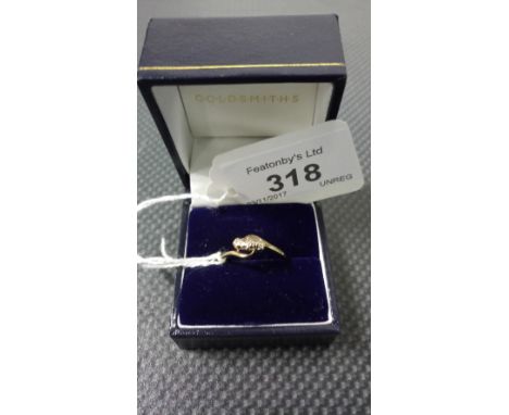 9CT GOLD 3 STONE DIAMOND RING