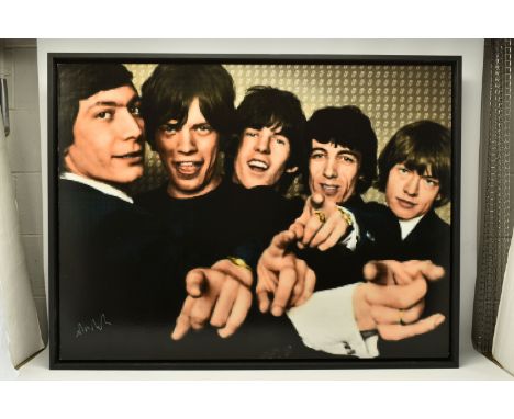 NICK HOLDSWORTH (BRITISH CONTEMPORARY) 'THE ROLLING STONES' a pixelated portrait of the British Rock band with Brian Jones, m