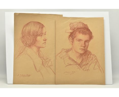 JOSEPH MILNER KITE (1862-1946) A HEAD AND SHOULDERS PORTRAIT OF A YOUNG WOMAN, signed bottom left, chalk on paper, approximat
