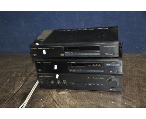 A SHERWOOD COMPONENT HI FI including an AI-2210 amplifier, a TD-1121 tuner (does not power up and a CD-1000C CD player (does 