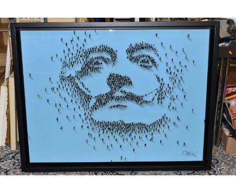 CRAIG ALAN (AMERICA 1971) 'SALVADOR DALI', a portrait of the Spanish Surrealist artist composed of miniature figures, signed 