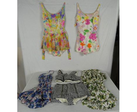 Vintage Fashion: Five vintage swimsuits/ bathing costume sets, c. 1950s/ 1960s, including: a Sears ‘Sea Stars’ patterned romp