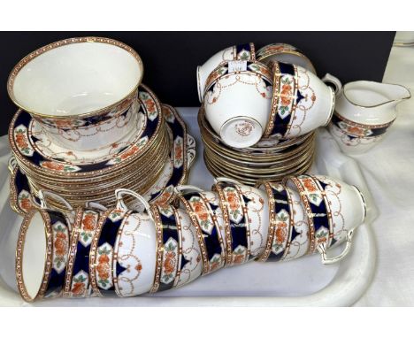 An early 20th century Japan pattern part tea service of approx. 40 pieces; a Colclough blue floral.