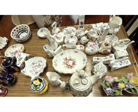A selection of miniature and decorative china and trinketware inc. Aynsley: Hammersley: Limoges: Portmeirion etc