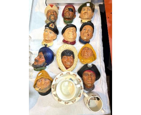 A selection of Bossons hand painted faces, some Bunnykins ceramics and a selection of animal ceramics made in USSR