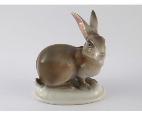 A Rosenthal ceramic figure of a rabbit, green backstamp and underglaze K. ht. 8cm. 
