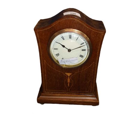 Edwardian mantel clock with inlaid decoration and French movement