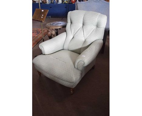 20th Century button upholstered deep seated armchair - for re-upholstery