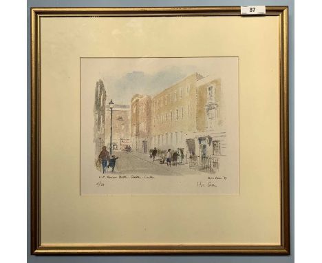 Sir Hugh Casson RA (British,1910-1999), "1-5 Radnor Walk, Chelsea, London", limited edtion coloured print, numbered 4/20 and 
