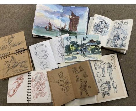 Ronald Olley (British, 20th century) a colllection from the studio of Ronald Olley. Comprises 23 sketch books with works in v