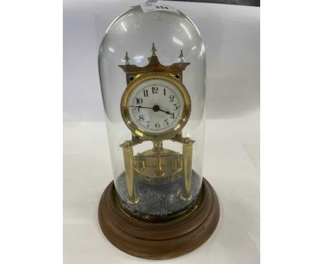 Anniversary clock under a glass dome