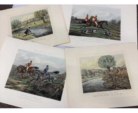 J.Harris after Henry Alken, 'The Right and Wrong Sort', two coloured hunting engravings, unframed, 17x24ins. Plus, R.G Reeve 