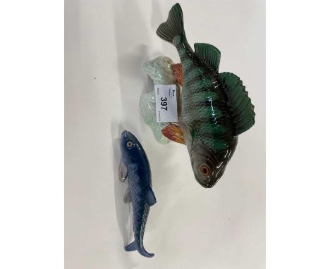 Beswick  model of a perch together with a further small Royal Copenhagen model of a fish