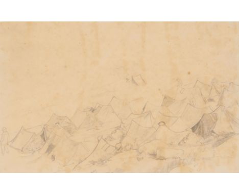 Henry Lamb R.A., 1883-1960,&nbsp;Galipoli 1916, pencil sketch, 16cm x 23.5cm