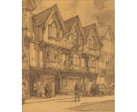 Leonard Russell Squirrell,1893-1979, study of the Ancient House, Ipswich, pencil sketch, signed on the reverse, 17cm x 15cm; 