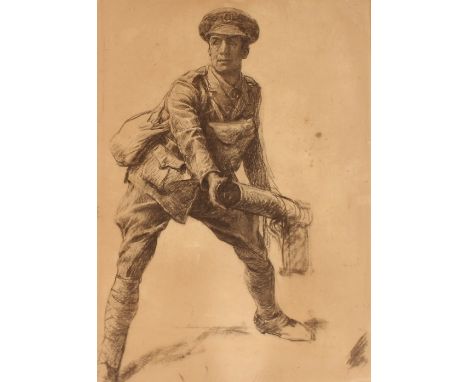 Lucy Elizabeth Kemp Welch,1869-1958, sketch for the Captain The Hon. Elydir Herbert Memorial, charcoal and pencil, gallery la