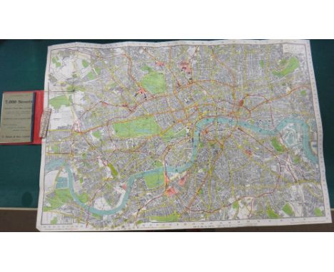 C. SMITH & SON'S  Tape Indicator Map of London.  62 x 90cms. colour-printed, folded on linen within cloth covers, scale 3 1/2