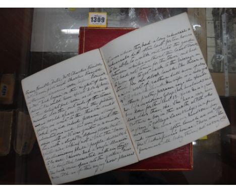 MANUSCRIPT JOURNALS - 2 vols., social accounts kept by the young Elizabeth Siddons Angus, 1899-1903; some 250 leaves used (in