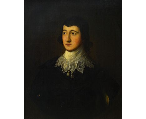 Circle of Gainsborough Dupont, Portrait of a gentleman, oil on canvas in a feigned oval, 75cm x 63cm.  Illustrated  