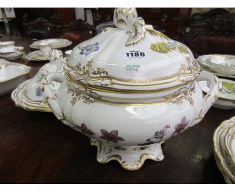 A Spode 'Stafford Flowers' part dinner, tea and coffee service, comprising; two twin-handled tureens and covers on a shaped f